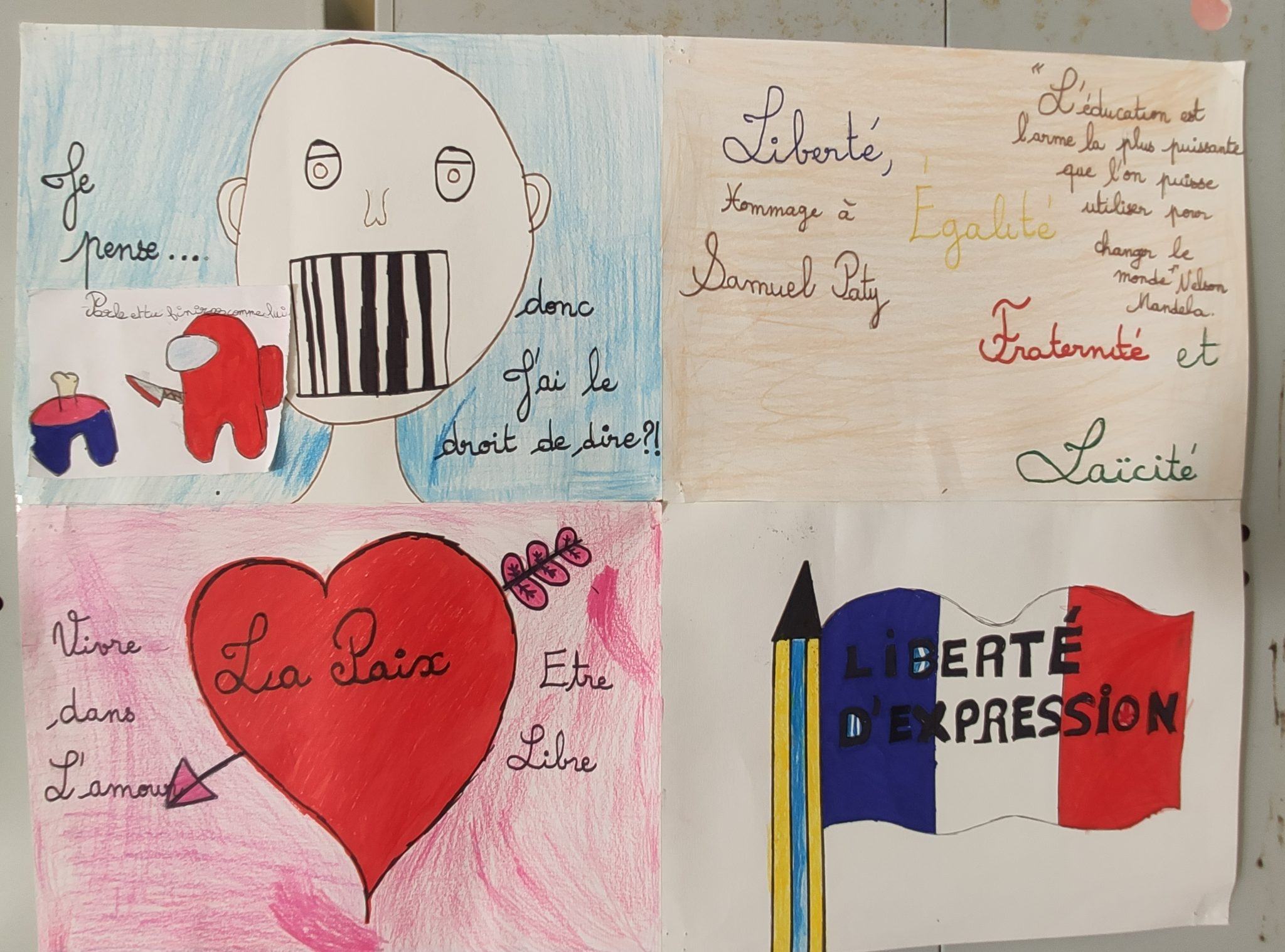 Affiches laïcité Collège Fontaines Bouillantes